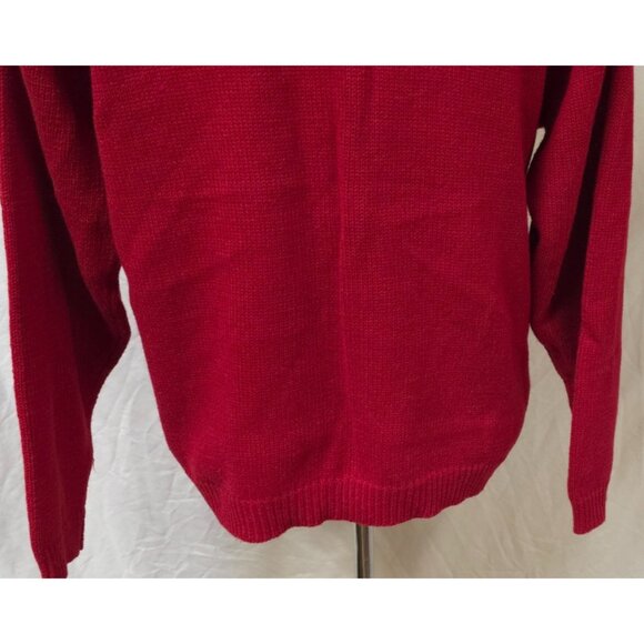 American Outpost Mens Red Nordic Holiday Snowflake Long Sleeve Sweater Size M - Picture 10 of 11